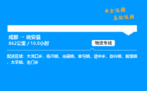 成都到姚安县物流价格查询,成都至姚安县物流费用,成都到姚安县物流几天到