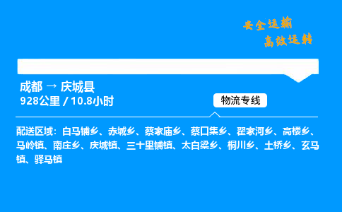 成都到庆城县物流价格查询,成都至庆城县物流费用,成都到庆城县物流几天到