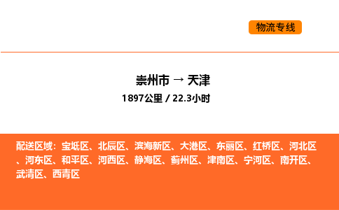 崇州市到天津东丽区物流公司_崇州市到天津东丽区货运专线公司（当天走车）