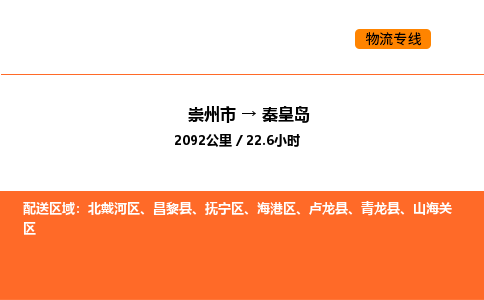 崇州市到秦皇岛抚宁区物流公司_崇州市到秦皇岛抚宁区货运专线公司（当天走车）