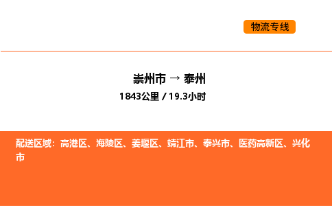 崇州市到泰州医药高新区物流公司_崇州市到泰州医药高新区货运专线公司（当天走车）