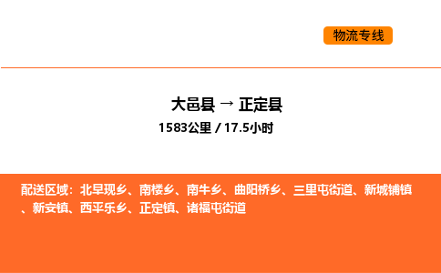 大邑县到正定县物流公司_大邑县到正定县货运专线公司（当天走车）