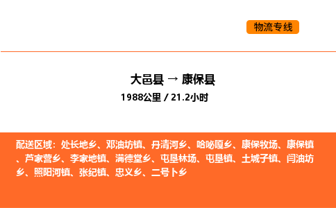 大邑县到康保县物流公司_大邑县到康保县货运专线公司（当天走车）