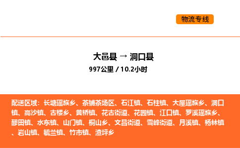 大邑县到洞口县物流公司_大邑县到洞口县货运专线公司（当天走车）