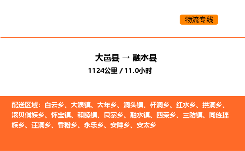 大邑县到融水县物流公司_大邑县到融水县货运专线公司（当天走车）