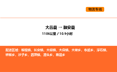 大邑县到融安县物流公司_大邑县到融安县货运专线公司（当天走车）