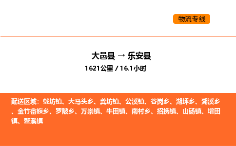 大邑县到乐安县物流公司_大邑县到乐安县货运专线公司（当天走车）