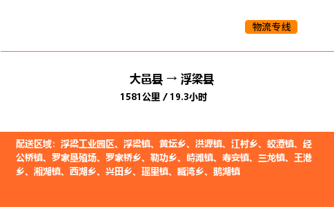 大邑县到浮梁县物流公司_大邑县到浮梁县货运专线公司（当天走车）