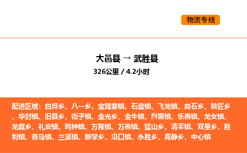 大邑县到武胜县物流公司_大邑县到武胜县货运专线公司（当天走车）