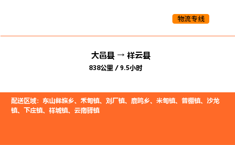 大邑县到祥云县物流公司_大邑县到祥云县货运专线公司（当天走车）