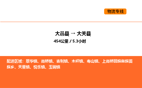 大邑县到大关县物流公司_大邑县到大关县货运专线公司（当天走车）