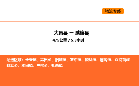 大邑县到威信县物流公司_大邑县到威信县货运专线公司（当天走车）