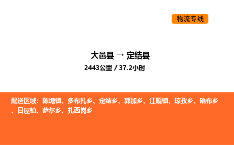 大邑县到定结县物流公司_大邑县到定结县货运专线公司（当天走车）