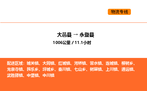 大邑县到永登县物流公司_大邑县到永登县货运专线公司（当天走车）