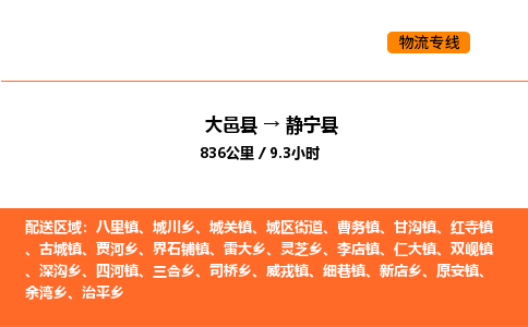 大邑县到静宁县物流公司_大邑县到静宁县货运专线公司（当天走车）